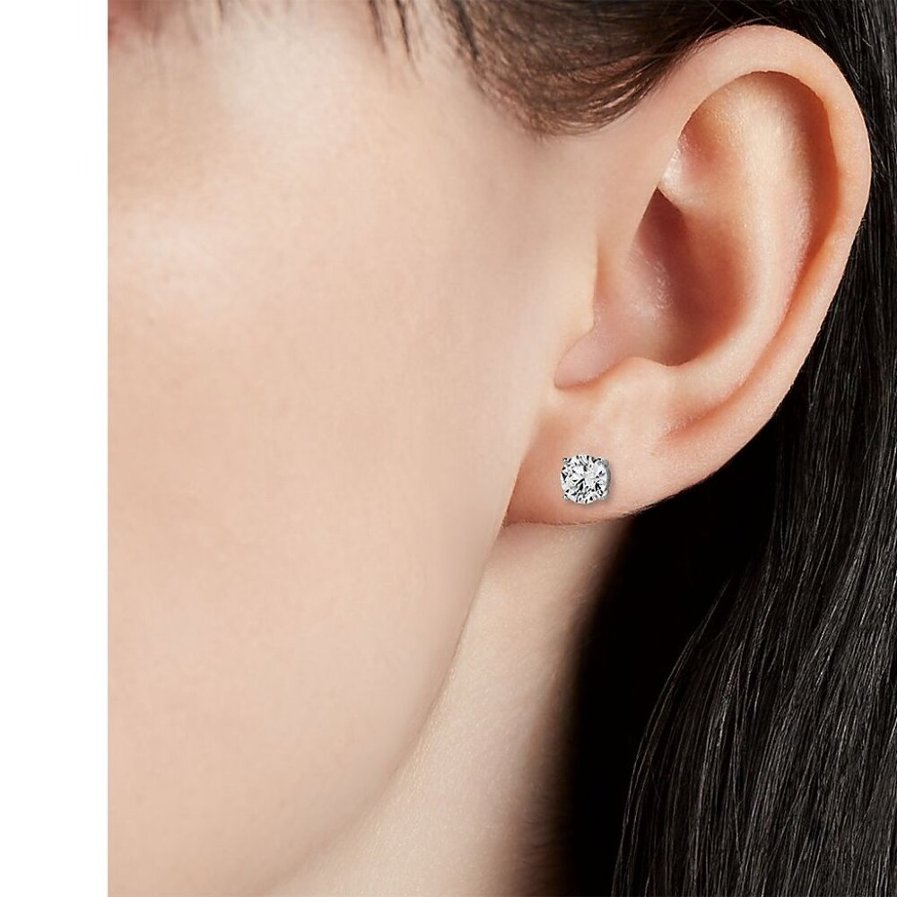 Lab Diamond Stud Earrings in 14k White Gold 1CTW
